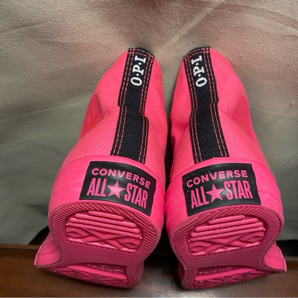 Converse x O.P.I CTAS High Hyper Pink/Black/V-I-Pink Passes Shoe Unisex W8/M6 - Picture 2 of 9